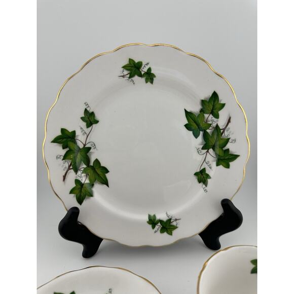 Royal Kent "Green Ivy" Tea Trio Set Made in Staffordshire England Bone China - Picture 5 of 8